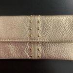 NWT Michael Kors Astor Flat Continental Gunmetal Leather Wallet Gold Photo 0