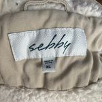 Sebby Ivory Sherpa Lined Hooded Parka Jacket Cinched Waist Cozy Winter XL Photo 2