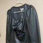 Ronny Kobo Collection black faux leather cutout long sleeve mini dress large NEW Photo 4