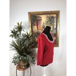 Elegant Red Women's Scoop Neck Sweater pullover long sleeve cable knit stretch M Size M Photo 1