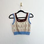 Cider | Library Chic Argyle Knit Crop Sweater Vest in Pastel Photo 1