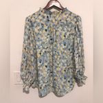 DKNY  Multicolor Button Down Blouse in Blue Sz‎ L Photo 2