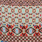 Bisou Bisou Orange Multicolored Aztec Side Slit Scuba Pencil Skirt Size XL Photo 2