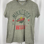 NHL Womens Medium Minnesota Wild Nature Graphic Tee Shirt Crewneck Heather Grey Gray Photo 0