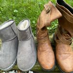 SheIn Set of 2  Gray Ankle Boots &‎ Brown Boots Photo 0
