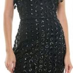 Rowa Emma Black Sequins Ruffle Top Mini Dress SZ S Photo 0