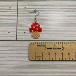 Handmade Mushroom Pixel Perler Bead Earrings, Novelty Earrings Photo 3