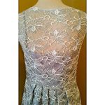 Silver & Ivory Floral Lace & Sequins Cocktail Party ModCloth Dress by Decode 1.8 Size 6 Photo 6