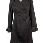 ZARA Double Breasted Pleated Trench Coat Jacket Dark Brown Size Small Office Job Photo 0