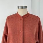 Vintage Haband Orange Bomber Sweatshirt Jacket Snap Size S Sweatshirt Red Photo 4