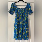 Draper James  Floral Blue Dress with Yellow Accents Size Small NWT Photo 1