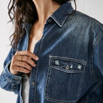 One Teaspoon Distressed Blue Everyday Classic Denim Top Sz XXL Photo 0