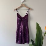 Betsey Johnson Purple Sequin spaghetti strap Sleeveless Bodycon mini Dress slit Photo 2