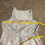 Hinge Women’s Large Retro Blue Pink Floral Flower Denim Jean Dress Shorts Photo 12