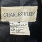 Leather Trench Coat Black VTG M Medium 2 Photo 6