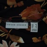 Susan Graver  Shirt Floral Mock Neck Dark Floral Flowers‎ Casual Autumnal Fall XS Photo 5