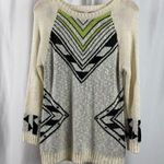 Confess Large Knit Beachy Scoop Neck Longline Slouchy Oversized Sweater Loose Black Photo 0