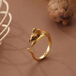 Stainless Steel Gold Mouse Adjustable Ring Sizes 5 Photo 1