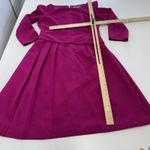 Harper Rose Dress Womens 4 Magenta Fit & Flare 3/4 Sleeve Pleated Exposed Zip Pink Photo 7