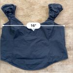 Aerie  Women’s Sz L Charcoal Gray‎ Woven Cap Sleeve Corset Top Photo 12