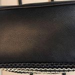 st. john's bay  Black Faux Leather Tote Bag With White Detailing Photo 3