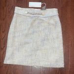 Kenar NWT Cream and Lavendar Pencil Preppy Tweed Skirt Photo 0