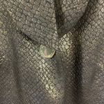 Anne Klein  Metallic Gold Black Snakeskin Blazer Jacket‎ Button Evening Party L Photo 3