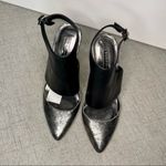 BCBGeneration  Black Leather Chaser Pewter Stiletto Heel Sexy High Heels 7.5 NWT Photo 8
