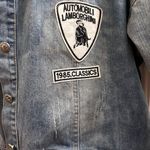 Denim coat 3/4 length sleeves Sz Medium Blue Photo 7