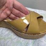 Jimmy Choo  dark yellow/gold Patent Wedge Sandals Photo 6