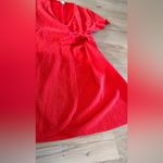 J.Crew Factory Textured Knit Wrap Dress bright cerise orange red size large Photo 5