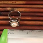 Silpada  Sterling Freshwater Pearl Ring Size 4.5 Photo 6