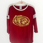 PINK - Victoria's Secret Victoria’s Secret Pink Iowa State University Cardinals XS Long Sleeve Sequin Bling Top Photo 0