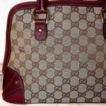 Gucci GG Canvas Wine Leather Top Handle Dome Tote MINT CONDITION COA, Dust Bag Photo 15