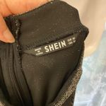 SheIn Elegant Silver Shimmering Long Sleeve Dress the open detail in front M Photo 4