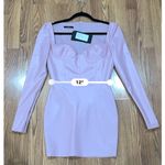 Alex Perry Patent Faux leather Long sleeve pink bodycon Mini Party Dress sz 8 Photo 8