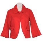 J.Crew Linen Orange One Button Bell Sleeve Jacket Size 4 Photo 2