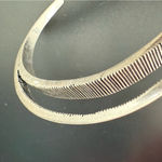 Jenny Bird  Silver-tone Textured Lines Open Design Cuff Bracelet 18.1g. Photo 6