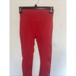 Set Active  Classic Red Ribbed Leggings Activewear Gym Yoga Pants Womens‎ Small Photo 2