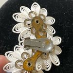 Vintage lot of 2 Clip on earrings White Sparkle Pink MCM Large Red Photo 5