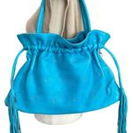 ROBERTA GANDOLFI turquoise fringe tassel leather bag, made in Italy, NWT Photo 1