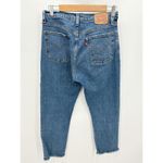Levi's 501 Blue Denim Button Fly Crop Raw Hem Jeans Women's Size 28 x 26 Photo 1