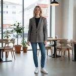 Barclay Square Women's Sz 10 Plaid Flecked Wool Silk Blazer Jacket Career Office Gray Photo 15