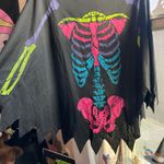 Women’s Halloween Colorful Skeleton Poncho Costume Black Photo 4