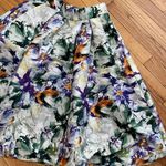 H&M Floral Pleated Puff Vintage Retro Rockabilly Pinup Multicolor Knee Length Casual work Women's Skirt Size 6 colorful coquette High Waisted Preppy Coquette Photo 3