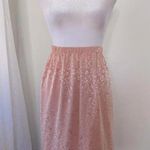 Vintage ‘90s Shimmery Light Pink Floral Print Stretchy Pencil Skirt Photo 2
