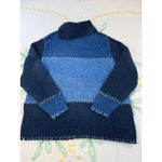 North Crest  Patchwork Turtleneck Sweater Blue Denim Look Size 14W 16W 1X Photo 5
