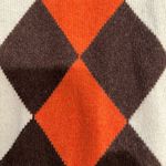 Minnie Rose  100% cashmere Y2K style sweater brown and orange ARGYLE Photo 10