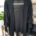 Everly  black ruffle cardigan Photo 0