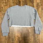 Vtg Y2K Polo Ralph Lauren Cropped Pullover Crewneck Sz Medium Grey Flag Photo 3